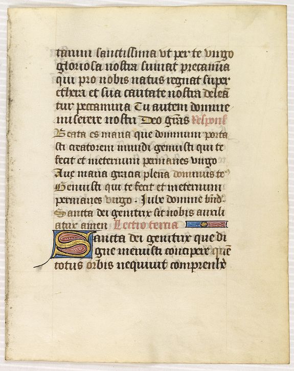 Book of Hours., Leaf on vellum from a manuscript Book of Hours., antique map, old maps