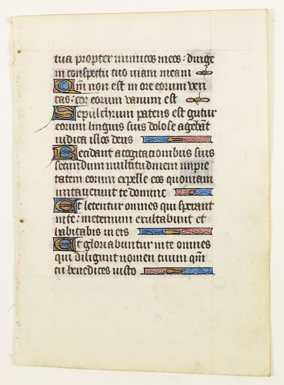 BOOK OF HOURS., Leaf on vellum from a manuscript Book of Hours., antique map, old maps