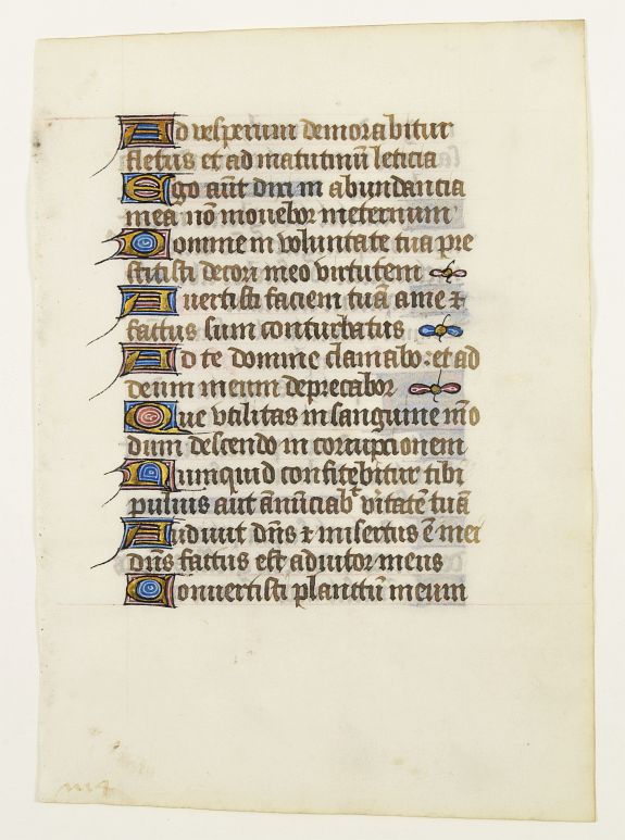 BOOK OF HOURS., Leaf on vellum from a manuscript Book of Hours., antique map, old maps