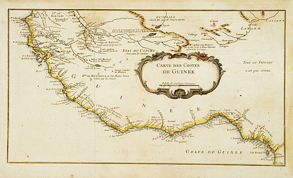 CHAMBON, Carte des Costes de Guinée., antique map, old maps