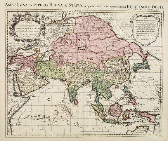 JAILLOT, A.H., L'Asie divise en ses Principales regions. . ., antique map, old maps