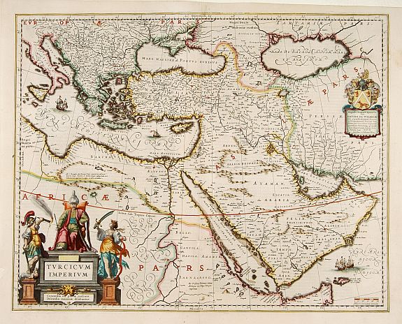 BLAEU,W., Turcicum Imperium., antique map, old maps