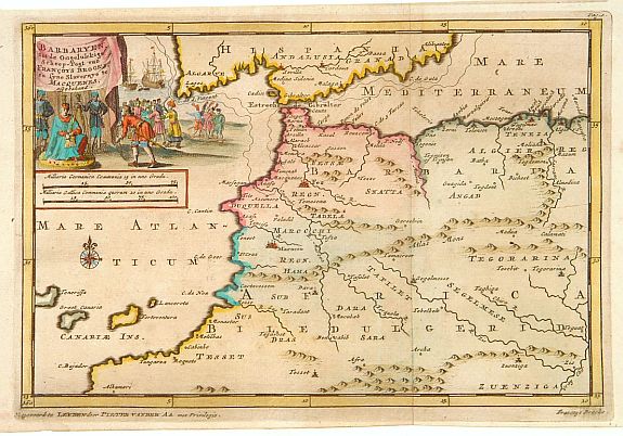 VAN DER AA,P., Barbaryen. Totde Ongelukkige scheep-togt.., antique map, old maps