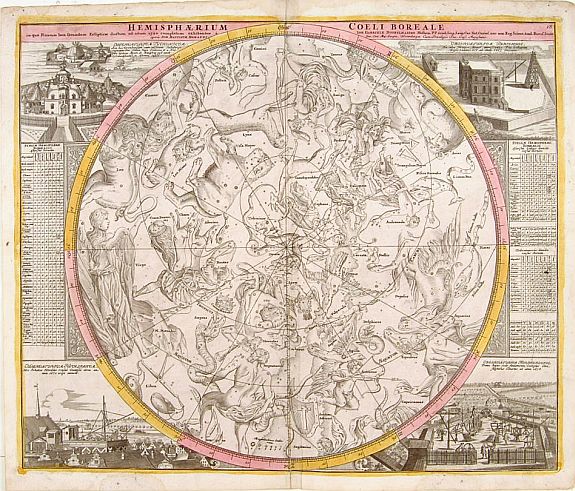 HOMANN,J.B., Hemisphaerium Coeli Boreale.., antique map, old maps