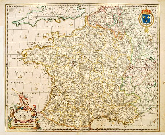 VISSCHER, N.,  GALLIA Vulgo LA FRANCE, ex officina Nicolai Visscher., antique map, old maps