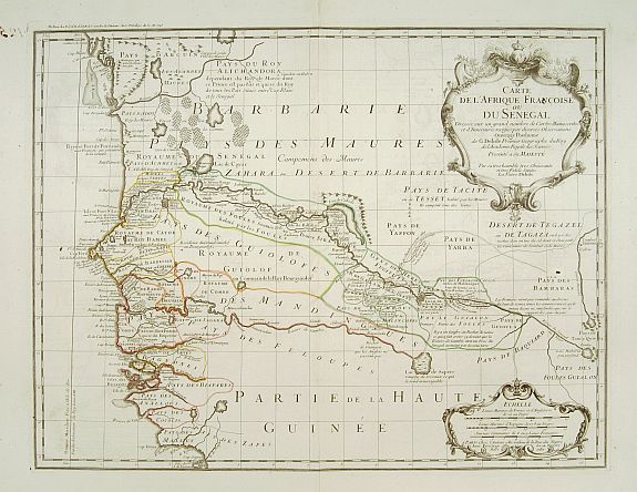 DE L'ISLE,G./ BUACHE,Ph., Carte l'Afrique Françe;oise ou du Senegal.., antique map, old maps