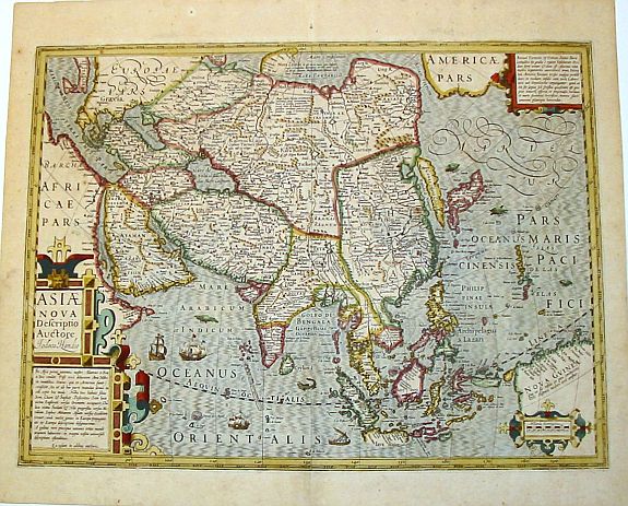 HONDIUS, J., Asiae Nova Descriptio.., antique map, old maps