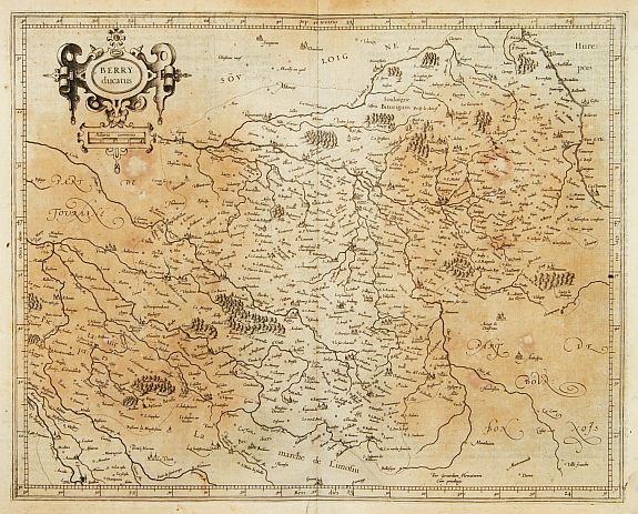 MERCATOR,G./ HONDIUS,J.,  Berry ducatus., antique map, old maps