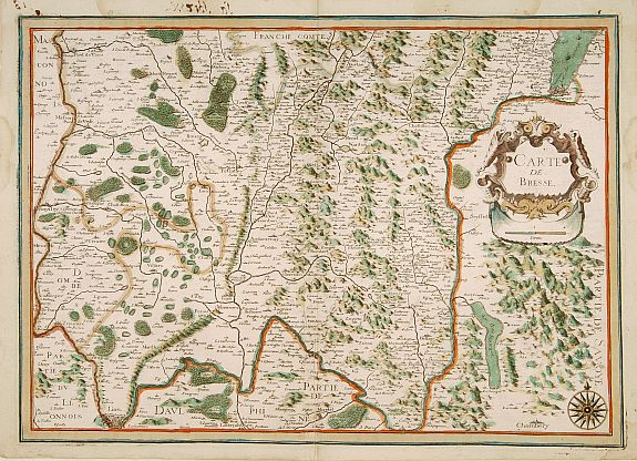 TASSIN, N.,  Carte de Bresse., antique map, old maps
