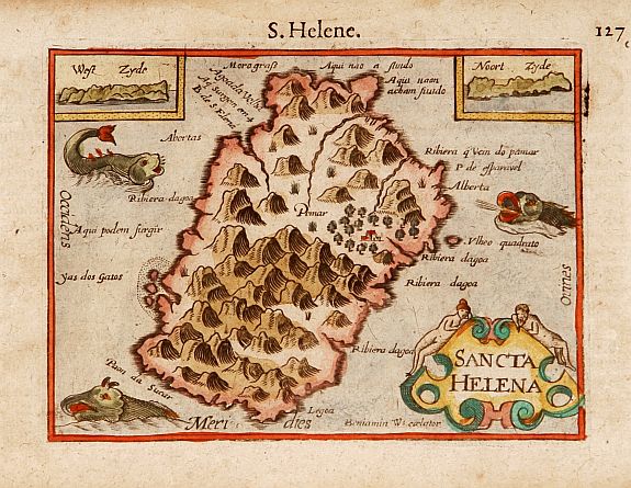BERTIUS,P., Sancta Helena., antique map, old maps
