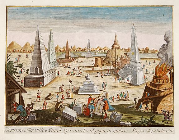 REMONDINI, Tertium mirabile mundi pyramides Aegypti.., antique map, old maps