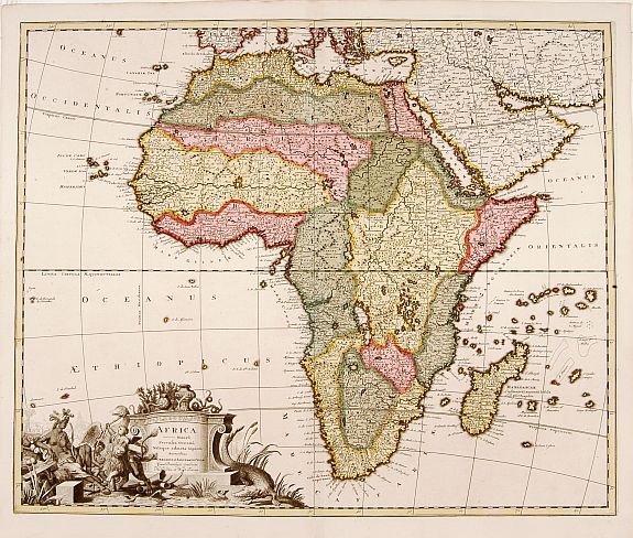 VALK,L., Africa Maurô percussa.., antique map, old maps
