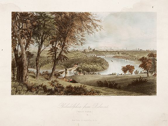 Appleton, D. W., Philadelphia from Belmont., antique map, old maps