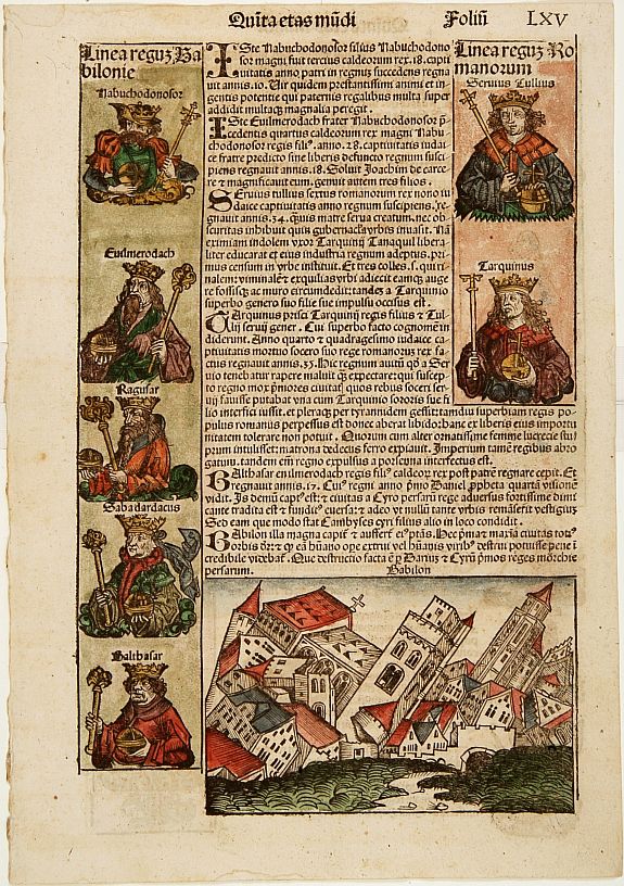 SCHEDEL, H., Page from Liber Chronicarum Nuremberg., antique map, old maps