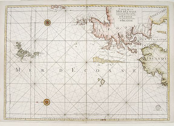 DEPOT DE LA MARINE., Carte de la mer d'Ecosse../d'Irlande, antique map, old maps
