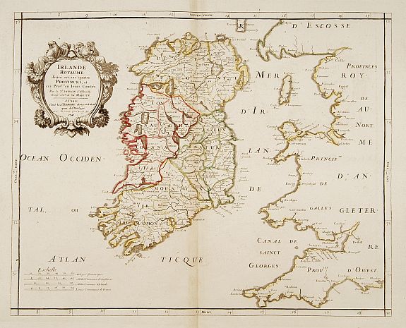 SANSON,N., Irlande Royaume divisé en ses quatre Provinces.., antique map, old maps