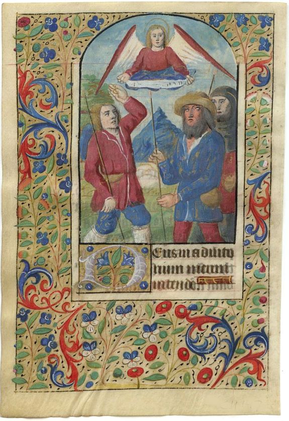 ANONYMOUS, Miniature on vellum from a book of hours., antique map, old maps