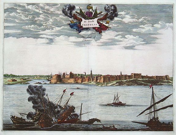 DAPPER,O., De Stadt Tripolis. The city of Tripolie., antique map, old maps