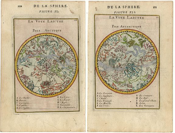 MALLET,A., De la sphere (pair of maps)., antique map, old maps