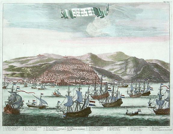 STOOPENDAAL,D., De Stadt Algiers La Ville d'Alger., antique map, old maps