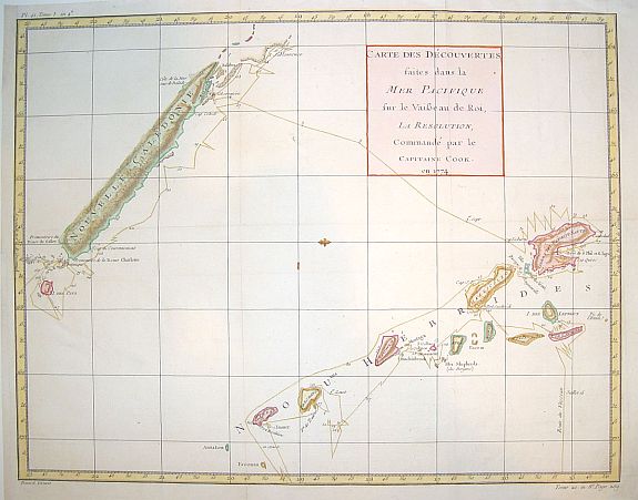 COOK, Captain James, Cartes de Decouvertes faites dans la Pacifique.., antique map, old maps