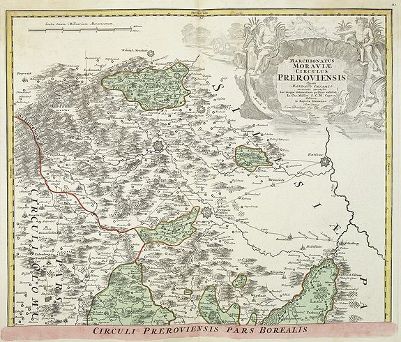 HOMANN, J.B.,  Marchionatus Moraviae circulus Preroviensis., antique map, old maps