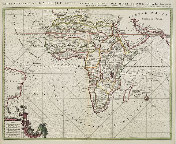 MORTIER, P., Carte generale de L'Afrique, levée par ordre expres des roys de Portugal.., antique map, old maps