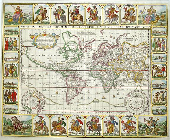 VISSCHER,N., Nova Totius Terrarum Orbis Geographica.., antique map, old maps