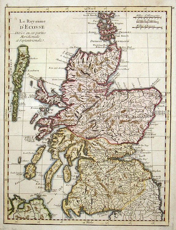 ROUGE LE, Le Royaume D' Ecosse., antique map, old maps