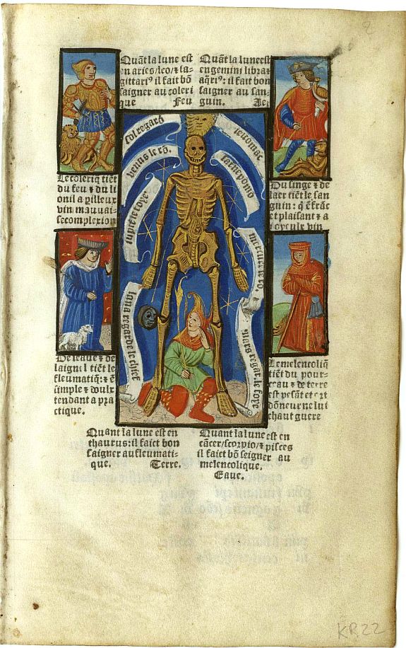 BOOK OF HOURS, Leaf from a printed Book of Hours on vellum., antique map, old maps