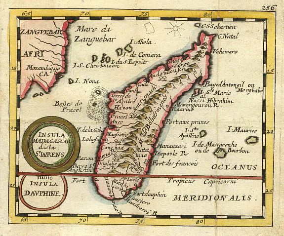 DUVAL,P., Insula Madagascar., antique map, old maps