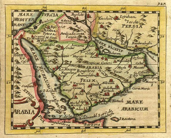 DUVAL,P., Arabia., antique map, old maps