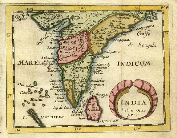 DUVAL,P., India., antique map, old maps