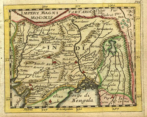 DUVAL,P., Imperi Magni Mogolis., antique map, old maps