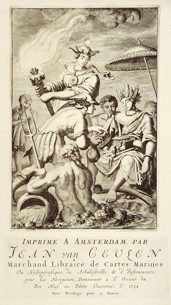 VAN KEULEN, J., Title page, antique map, old maps