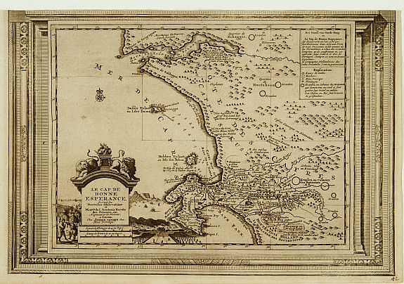 AA,P.v.d., Le Cap de Bonne Esperance, suivant les nouvelles observations.., antique map, old maps