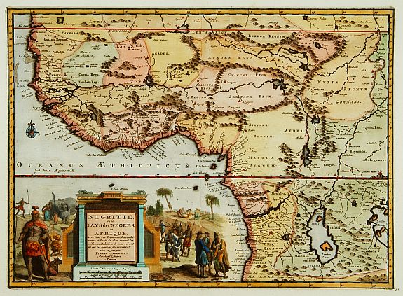 AA,P.v.d., Nigritie, ou le Pays des Negres, en Afrique..., antique map, old maps