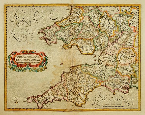HONDIUS,H., Lot of 5 maps of the English counties., antique map, old maps