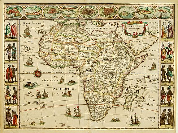 BLAEU,W., Africae nova descriptio., antique map, old maps
