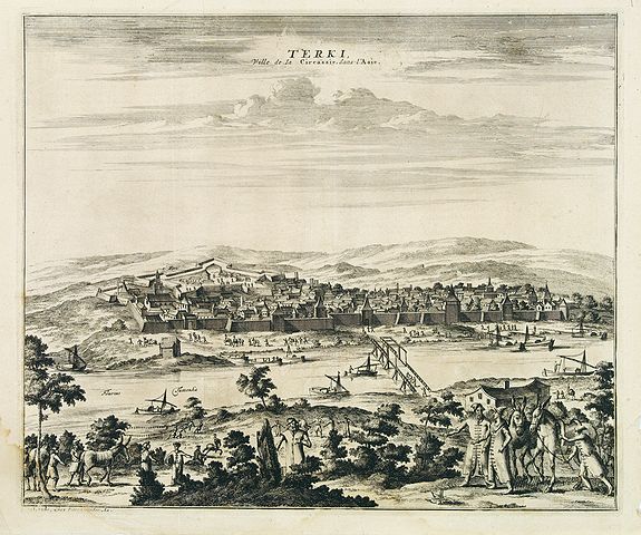 AA, P. van der, Terki, ville de la Circassie, dans l'Asie., antique map, old maps
