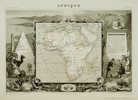 LEVASSEUR,V., Afrique., antique map, old maps