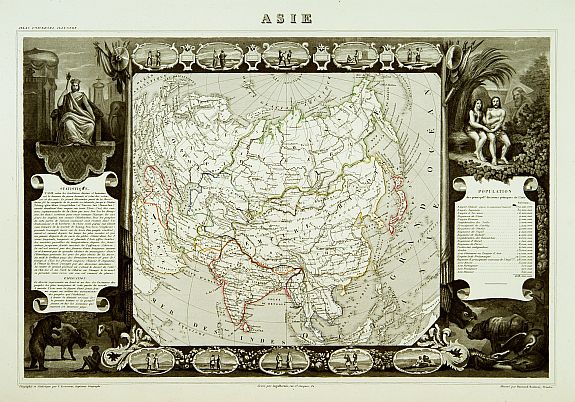 LEVASSEUR,V., Asie, antique map, old maps