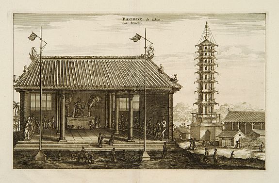MEURS,J., Pagode de dedans., antique map, old maps