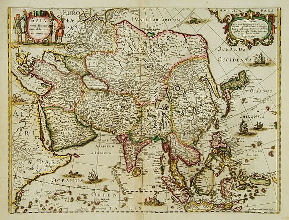 HONDIUS, H., ASIA recens summa cura delineata. Auct. Henr. Hondio., antique map, old maps