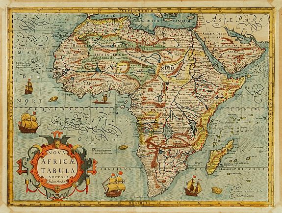 HONDIUS,J., Nova AFRICAE TABULA Auctore Jodoco Hondio., antique map, old maps