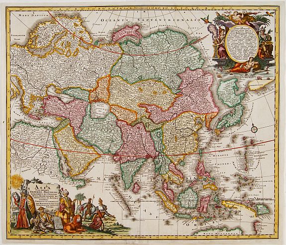 SEUTTER,M., Asia cum omnibus Imperiis, Provinciis, Statibus et .., antique map, old maps