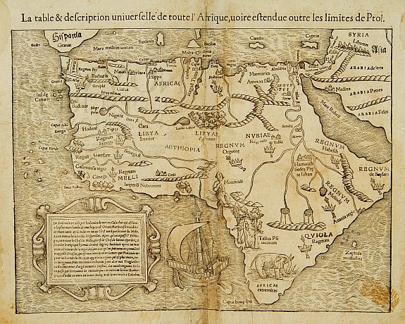 MÜNSTER,S, La table et description universelle de toute l'Afrique.., antique map, old maps