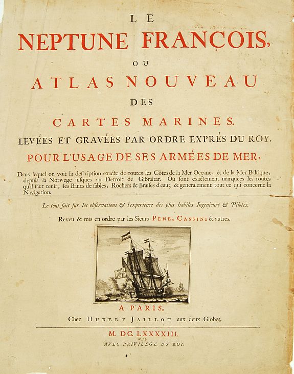 VIANEN, J. van, Title page : Le Neptune François., antique map, old maps