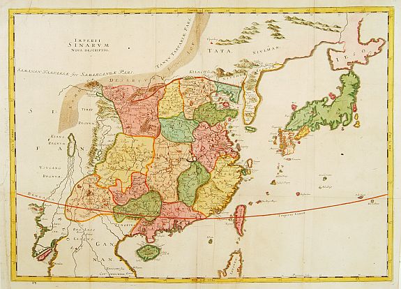 THEVENOT,M., Imperii Sinarum Nova Descriptio., antique map, old maps