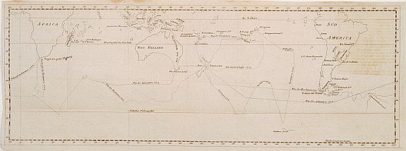 ANONYMOUS, [Pacific with tracks of Resolution and Adventure during 1773-1774.], antique map, old maps